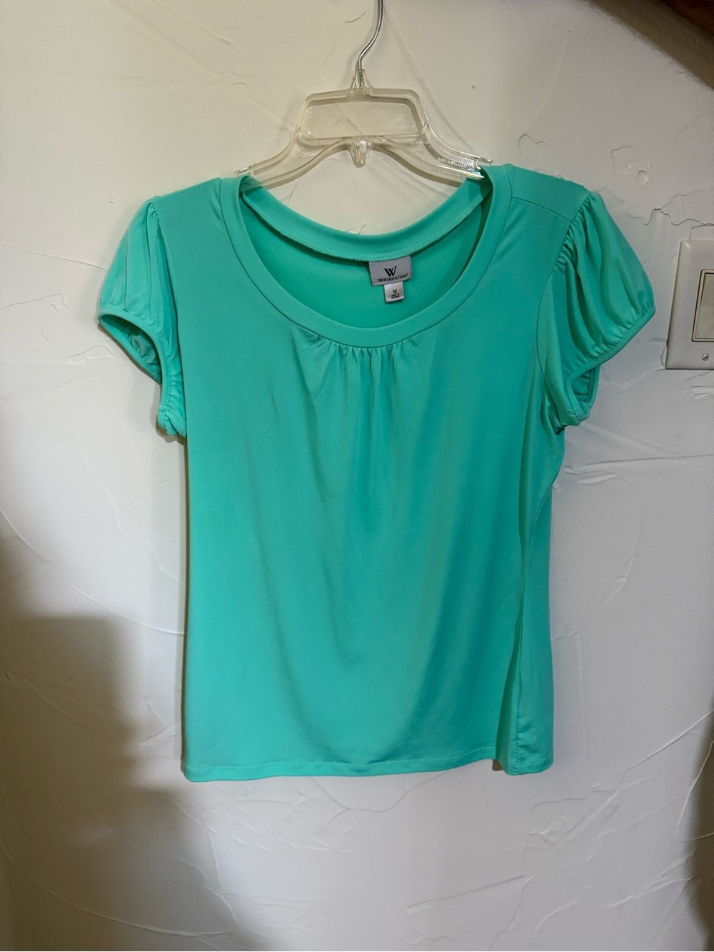 Worthington’s Aqua Puff Sleeve Scoop Neck Top - Size M